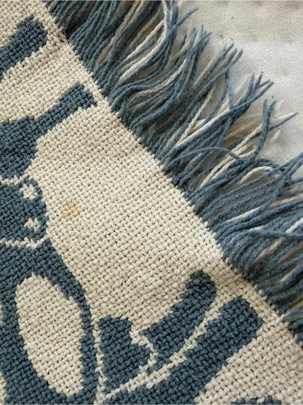 Vtg 1992 MWW Farm Animals Afghan Throw Blanket Cows Pigs Chickens Country 65x43”
